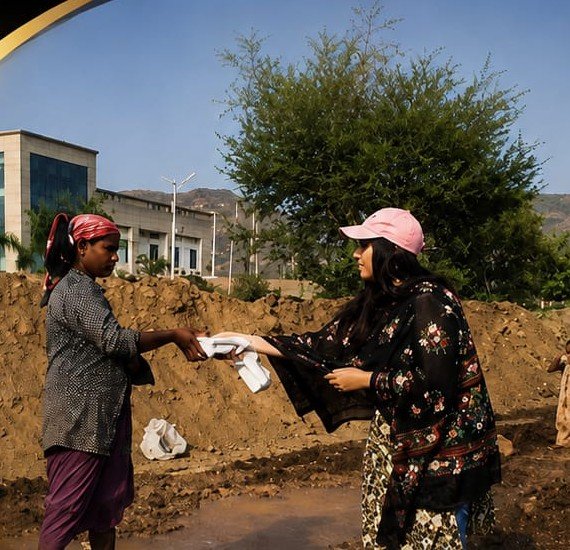 Volunteer at work in the field