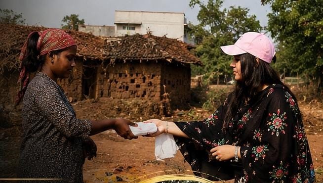 Pad distribution to rural woman